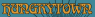 The word Hungrytown on a flat background